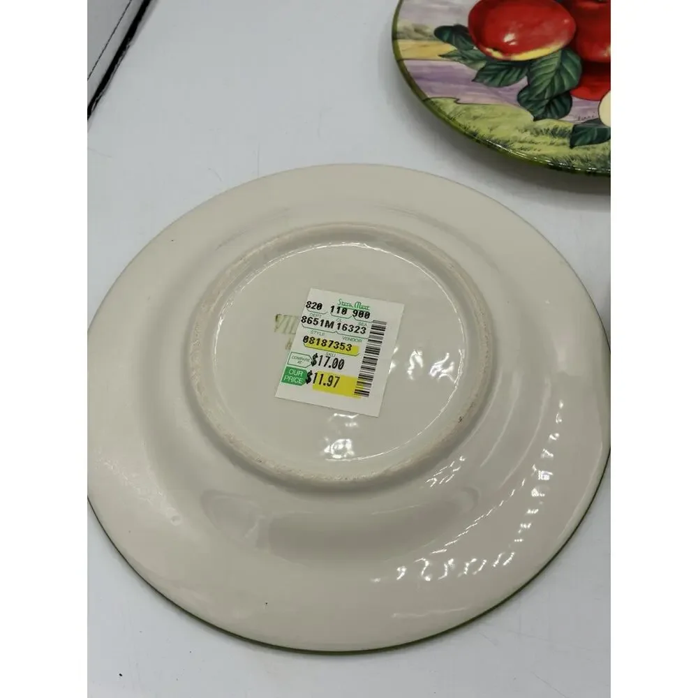 Villa d’Este Italy Fruit Salad Plates – Pear Apple Cherry Set of 3 Vintage 8.5